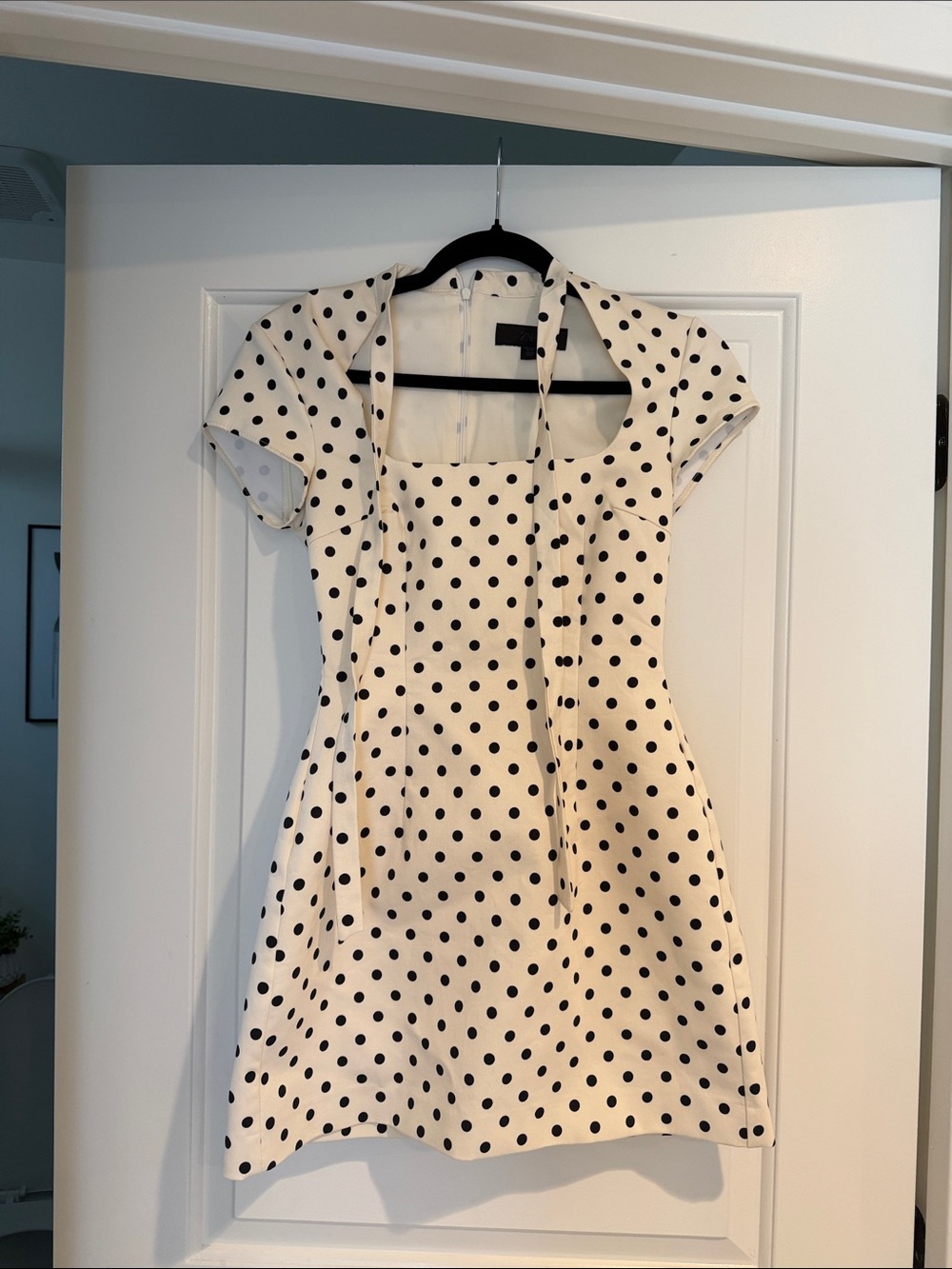 Zara white polka dot dress size xs